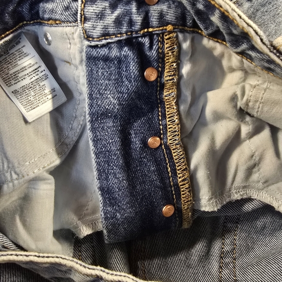 Old Navy Extra High-Rise Straight Jeans 12 Tall - Blue Distressed - Picture 4 of 8